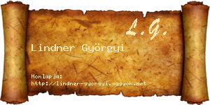 Lindner Györgyi névjegykártya